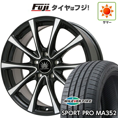 【新品国産車用5穴100】 夏タイヤ ホイール4本セット 215/45R17 ミレバー スポーツプロ MA352(限定) プレミックス アマルフィV Jr(ブラックポリッシュ) 7J 17インチ(送料無料)