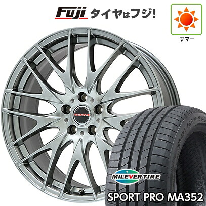 【新品国産車用5穴100】 夏タイヤ ホイール4本セット 215/45R17 ミレバー スポーツプロ MA352(限定) ビッグウエイ レイシーン プラバ9M(クロームハイパーシルバー) 7J 17インチ(送料無料)
