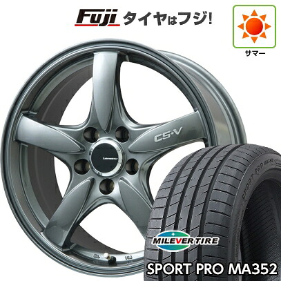 【新品国産車用5穴100】 夏タイヤ ホイール4本セット 215/45R17 ミレバー スポーツプロ MA352(限定) レアマイスター CS-V(ガンメタ) 7.5J 17インチ(送料無料)