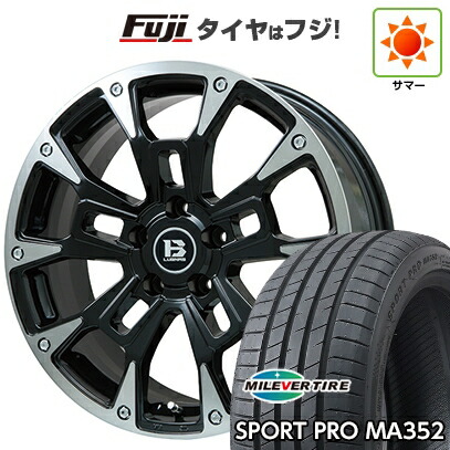 【新品】シエンタ 2022- 夏タイヤ ホイール4本セット 205/45R17 ミレバー スポーツプロ MA352(限定) ビッグウエイ B-LUGNAS BRD(ブラックポリッシュ/ブラッククリア) 6.5J 17インチ(送料無料)