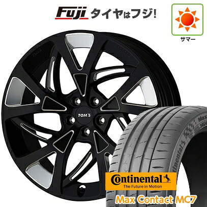【新品国産車用5穴114.3】 夏タイヤ ホイール4本セット 245/35R21 コンチネンタル コンチ マックスコンタクトMC7(限定) TOMS トムス(トヨタ車専用) TWF07 ダイヤモンドカットブラック【限定】 8.5J 21インチ(送料無料)|フジコーポレーション