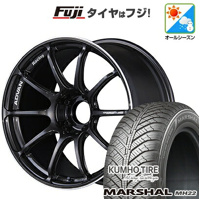 【新品国産車用5穴114.3】 オールシーズンタイヤ ホイール4本セット 225/45R18 95 W XL クムホ マーシャル MH22 オールシーズン(限定) ヨコハマ アドバンレーシング RSIII 8J 18インチ(送料無料)
