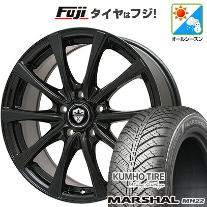 【新品】フリード 5穴/114 オールシーズンタイヤ ホイール4本セット 185/65R15 クムホ マーシャル MH22 オールシーズン(限定) エルベ エステローザ FSV グロスブラック 6J 15インチ(送料無料) 40,755円