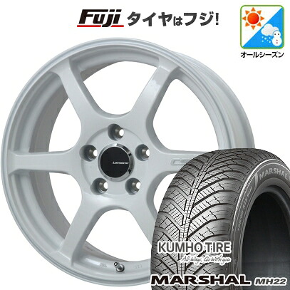 【新品国産車用5穴114.3】 オールシーズンタイヤ ホイール4本セット 225/65R17 106 V XL クムホ マーシャル MH22 オールシーズン(限定) レアマイスター CS-V6(ホワイト) 7J 17インチ(送料無料)