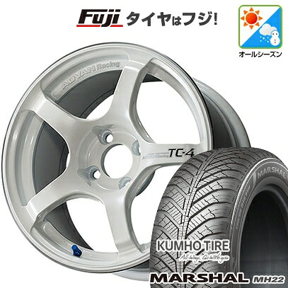 【新品国産車用5穴114.3】 オールシーズンタイヤ ホイール4本セット 215/65R16 102 V XL クムホ マーシャル MH22 オールシーズン(限定) ヨコハマ アドバンレーシング TC-4 7J 16インチ(送料無料)