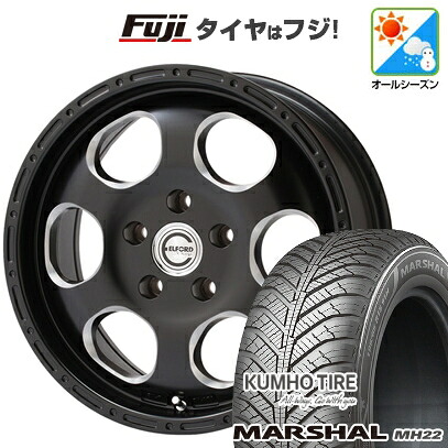 【新品国産車用5穴114.3】 オールシーズンタイヤ ホイール4本セット 215/65R16 102 V XL クムホ マーシャル MH22 オールシーズン(限定) エルフォード ブラッドストック 1P 7J 16インチ(送料無料)