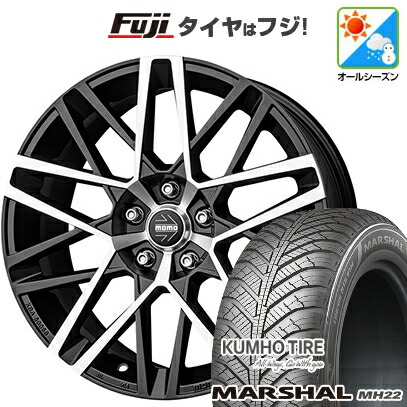【新品国産車用5穴114.3】 オールシーズンタイヤ ホイール4本セット 235/55R18 クムホ マーシャル MH22 オールシーズン(限定) モモ アベンジャー 8J 18インチ(送料無料) 101,035円