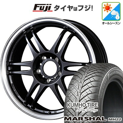 【新品国産車用5穴114.3】 オールシーズンタイヤ ホイール4本セット 225/65R17 106 V XL クムホ マーシャル MH22 オールシーズン(限定) コーセイ K-1レーシング レヴ 7J 17インチ(送料無料) の商品写真