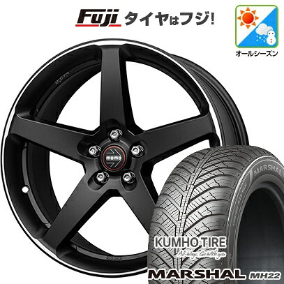 【新品国産車用5穴114.3】 オールシーズンタイヤ ホイール4本セット 235/55R18 クムホ マーシャル MH22 オールシーズン(限定) モモ ファイブ 8J 18インチ(送料無料)