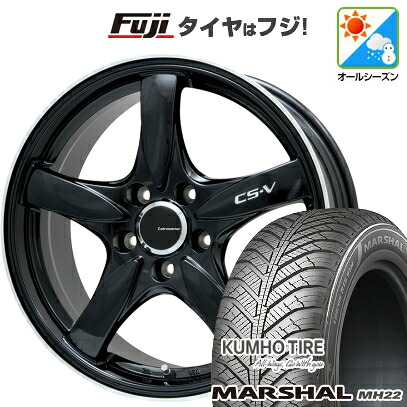 【新品国産車用5穴100】 オールシーズンタイヤ ホイール4本セット 225/60R17 103 V XL クムホ マーシャル MH22 オールシーズン(限定) レアマイスター CS-V(グロスブラック/リムポリッシュ) 7.5J 17インチ(送料無料)