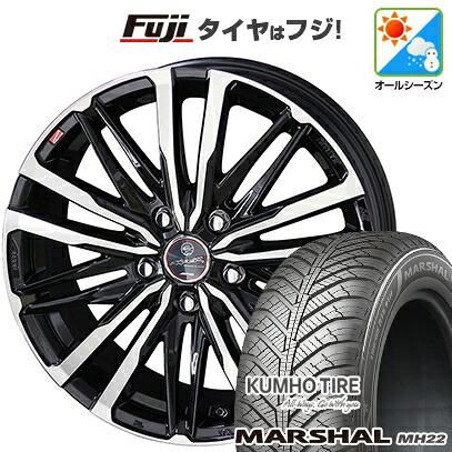 【新品国産車用5穴114.3】 オールシーズンタイヤ ホイール4本セット 225/60R17 103 V XL クムホ マーシャル MH22 オールシーズン(限定) 共豊 スマック クレスト 7J 17インチ(送料無料)｜フジコーポレーション