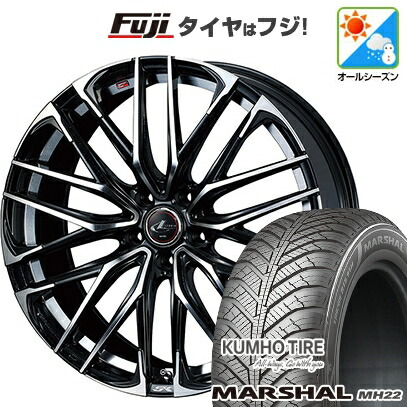 【新品国産車用5穴114.3】 オールシーズンタイヤ ホイール4本セット 215/65R16 102 V XL クムホ マーシャル MH22 オールシーズン(限定) WEDS ウェッズ レオニス SK 6.5J 16インチ(送料無料)|フジコーポレーション