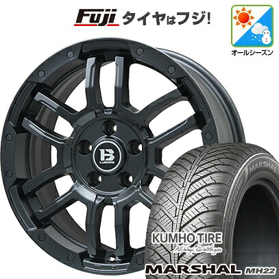 【新品】フリード クロスター オールシーズンタイヤ ホイール4本セット 205/45R17 88 W XL クムホ マーシャル MH22 オールシーズン(限定) ビッグウエイ B-LUGNAS FRD(マットブラック) 7J 17インチ(送料無料)|フジコーポレーション