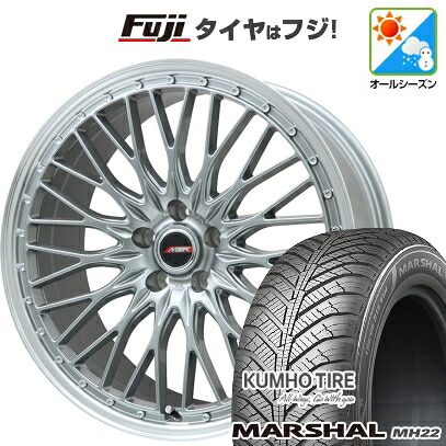 【新品国産車用5穴114.3】 オールシーズンタイヤ ホイール4本セット 225/65R17 106 V XL クムホ マーシャル MH22 オールシーズン(限定) プレミックス MER PROMESH ダークシルバー/リムポリッシュ 7J 17インチ(送料無料) 62,040円