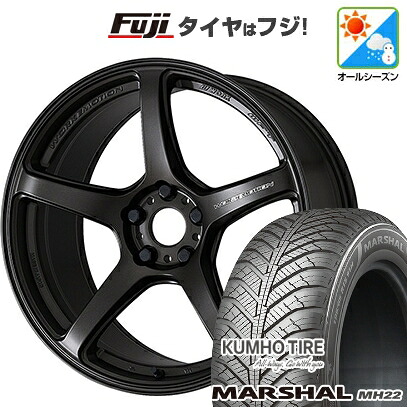 【新品国産車用5穴114.3】 オールシーズンタイヤ ホイール4本セット 225/65R17 106 V XL クムホ マーシャル MH22 オールシーズン(限定) WORK ワーク エモーション T5R 7J 17インチ(送料無料)|フジコーポレーション