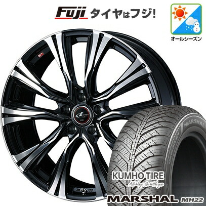【新品国産車用5穴114.3】 オールシーズンタイヤ ホイール4本セット 215/65R16 102 V XL クムホ マーシャル MH22 オールシーズン(限定) WEDS ウェッズ レオニス VR 6.5J 16インチ(送料無料)|フジコーポレーション