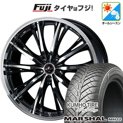 【新品国産車用5穴114.3】 オールシーズンタイヤ ホイール4本セット 215/65R16 102 V XL クムホ マーシャル MH22 オールシーズン(限定) WEDS ウェッズ レオニス RT 6.5J 16インチ(送料無料)|フジコーポレーション