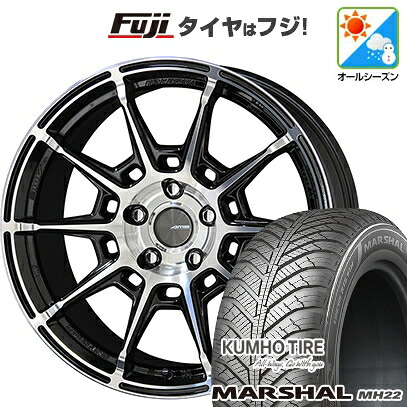 【新品国産車用5穴114.3】 オールシーズンタイヤ ホイール4本セット 225/45R18 95 W XL クムホ マーシャル MH22 オールシーズン(限定) 共豊 ガレルナ レフィーノ 8J 18インチ(送料無料)