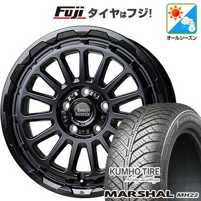【新品国産車用5穴114.3】 オールシーズンタイヤ ホイール4本セット 225/65R17 106 V XL クムホ マーシャル MH22 オールシーズン(限定) ホットスタッフ バークレイハードロック リザード 7J 17インチ(送料無料)