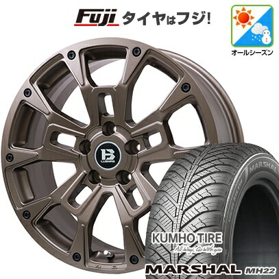 【新品国産車用5穴114.3】 オールシーズンタイヤ ホイール4本セット 225/60R17 103 V XL クムホ マーシャル MH22 オールシーズン(限定) ビッグウエイ B-LUGNAS BRD(マットブロンズ) 7J 17インチ(送料無料)｜フジコーポレーション