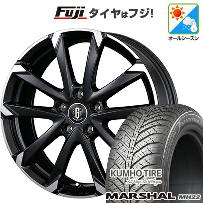【新品国産車用5穴114.3】 オールシーズンタイヤ ホイール4本セット 235/55R18 クムホ マーシャル MH22 オールシーズン(限定) コーセイ MZ-GROW C52S 7J 18インチ(送料無料)
