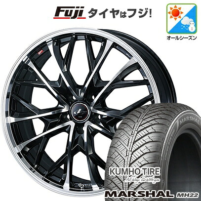 【新品国産車用5穴114.3】 オールシーズンタイヤ ホイール4本セット 215/65R16 102 V XL クムホ マーシャル MH22 オールシーズン(限定) WEDS ウェッズ レオニス MV 6.5J 16インチ(送料無料)|フジコーポレーション