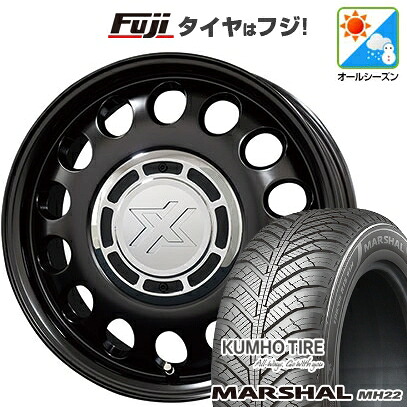 【新品】シエンタ 2022- オールシーズンタイヤ ホイール4本セット 185/65R15 クムホ マーシャル MH22 オールシーズン(限定) コスミック クロスブラッド スティール トヨタ車専用 6J 15インチ(送料無料)|フジコーポレーション