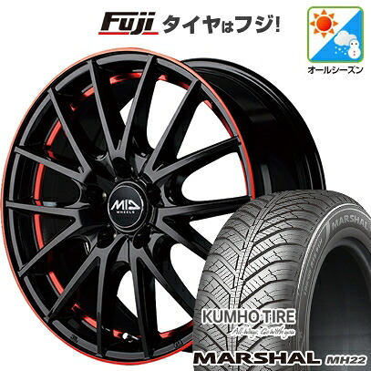 【新品国産車用5穴114.3】 オールシーズンタイヤ ホイール4本セット 225/60R17 103 V XL クムホ マーシャル MH22 オールシーズン(限定) MID WHEELS RX27 7J 17インチ(送料無料)