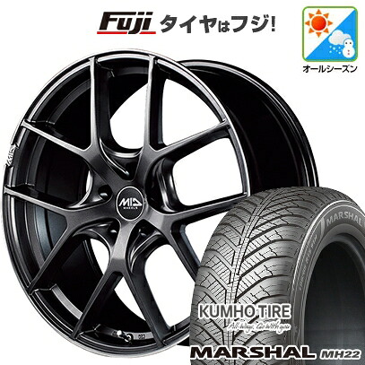 【新品国産車用5穴114.3】 オールシーズンタイヤ ホイール4本セット 225/65R17 106 V XL クムホ マーシャル MH22 オールシーズン(限定) MID WHEELS MID EXCLUSIVE 025F 7J 17インチ(送料無料)