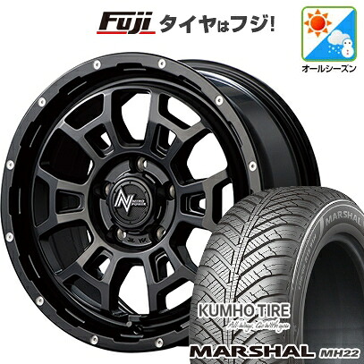 【新品国産車用5穴114.3】 オールシーズンタイヤ ホイール4本セット 225/60R17 103 V XL クムホ マーシャル MH22 オールシーズン(限定) MID WHEELS NITRO POWER H6 スラッグ 7J 17インチ(送料無料)|フジコーポレーション