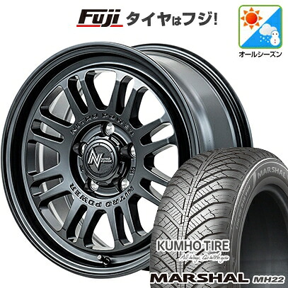 【新品国産車用5穴114.3】 オールシーズンタイヤ ホイール4本セット 225/60R17 103 V XL クムホ マーシャル MH22 オールシーズン(限定) MID WHEELS NITRO POWER M16 アサルト 7J 17インチ(送料無料)|フジコーポレーション