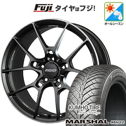 【新品国産車用5穴114.3】 オールシーズンタイヤ ホイール4本セット 225/45R18 95 W XL クムホ マーシャル MH22 オールシーズン(限定) RAYS レイズ ボルクレーシング G025 8J 18インチ(送料無料)
