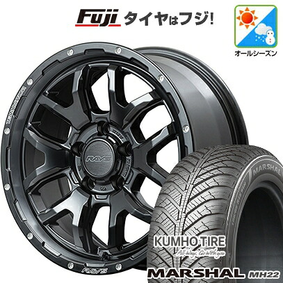 【新品国産車用5穴114.3】 オールシーズンタイヤ ホイール4本セット 225/60R17 103 V XL クムホ マーシャル MH22 オールシーズン(限定) RAYS レイズ デイトナ F6ブースト 7J 17インチ(送料無料)｜フジコーポレーション