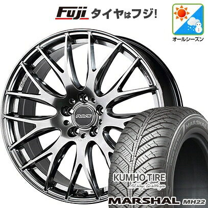 【新品国産車用5穴114.3】 オールシーズンタイヤ ホイール4本セット 225/45R18 95 W XL クムホ マーシャル MH22 オールシーズン(限定) RAYS レイズ ホムラ 2X9Plus 8J 18インチ(送料無料)
