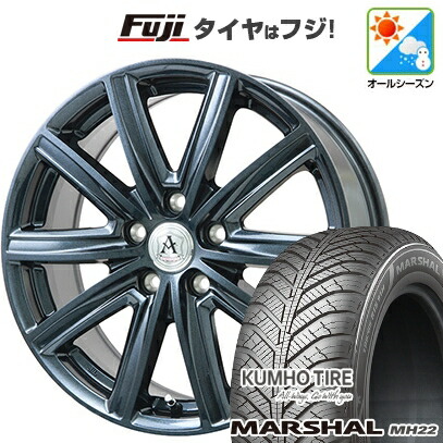 【新品国産車用5穴114.3】 オールシーズンタイヤ ホイール4本セット 215/65R16 102 V XL クムホ マーシャル MH22 オールシーズン(限定) テクノピア アフロディーテ MZ 6.5J 16インチ(送料無料)