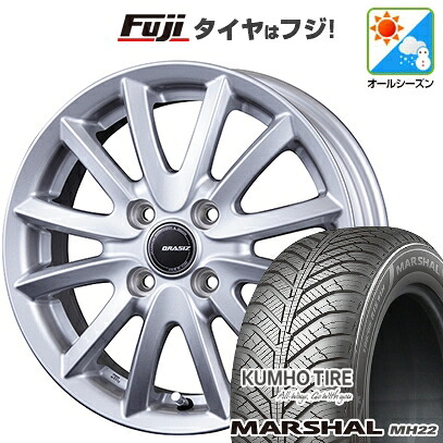 【新品】シエンタ 2022- オールシーズンタイヤ ホイール4本セット 185/65R15 クムホ マーシャル MH22 オールシーズン(限定) コーセイ クレイシズ VS6 6J 15インチ(送料無料)