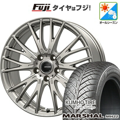 【新品】フリード 5穴/114 オールシーズンタイヤ ホイール4本セット 205/45R17 88 W XL クムホ マーシャル MH22 オールシーズン(限定) コーセイ クレイシズ SE48 7J 17インチ(送料無料)|フジコーポレーション
