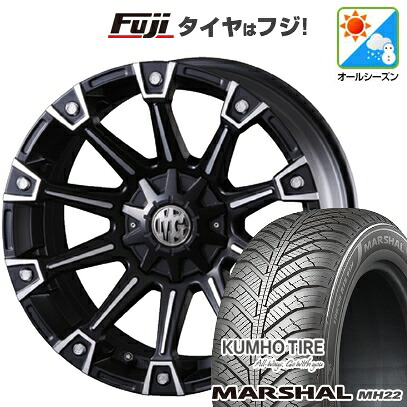 【新品国産車用5穴114.3】 オールシーズンタイヤ ホイール4本セット 225/65R17 106 V XL クムホ マーシャル MH22 オールシーズン(限定) クリムソン マーテルギア(MG) モンスター 7J 17インチ(送料無料)|フジコーポレーション