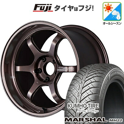 【新品国産車用5穴114.3】 オールシーズンタイヤ ホイール4本セット 225/45R18 95 W XL クムホ マーシャル MH22 オールシーズン(限定) ヨコハマ アドバンレーシング R6 8J 18インチ(送料無料)