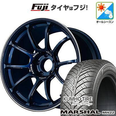 【新品国産車用5穴114.3】 オールシーズンタイヤ ホイール4本セット 225/45R18 95 W XL クムホ マーシャル MH22 オールシーズン(限定) ヨコハマ アドバンレーシング RZ-F2 8J 18インチ(送料無料)