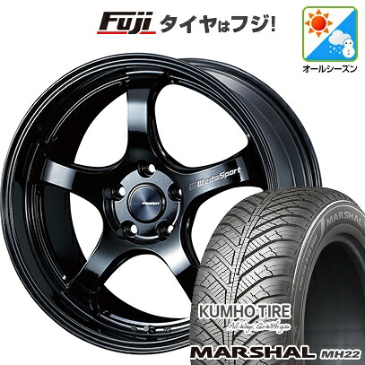 【新品国産車用5穴114.3】 オールシーズンタイヤ ホイール4本セット 235/55R18 クムホ マーシャル MH22 オールシーズン(限定) WEDS ウェッズスポーツ RN-05M 7.5J 18インチ(送料無料)
