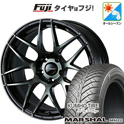 【新品国産車用5穴100】 オールシーズンタイヤ ホイール4本セット 205/50R17 93 W XL クムホ マーシャル MH22 オールシーズン(限定) WEDS ウェッズスポーツ SA-27R【限定】 7J 17インチ(送料無料)｜フジコーポレーション