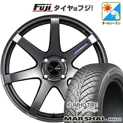 【新品国産車用5穴100】 オールシーズンタイヤ ホイール4本セット 225/60R17 103 V XL クムホ マーシャル MH22 オールシーズン(限定) ENKEI エンケイ PerformanceLine PF07 7J 17インチ(送料無料) 87,230円