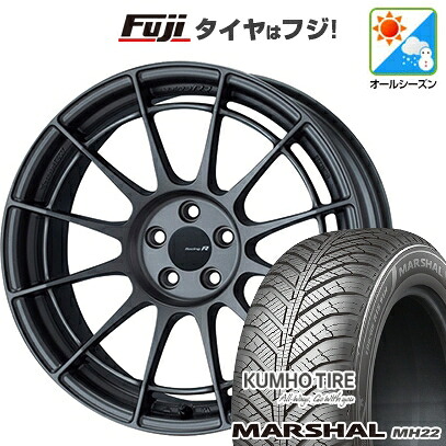【新品国産車用5穴114.3】 オールシーズンタイヤ ホイール4本セット 225/65R17 106 V XL クムホ マーシャル MH22 オールシーズン(限定) ENKEI エンケイ Racing Revolution NT03 RR 7.5J 17インチ(送料無料)