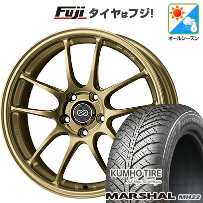 【新品国産車用5穴100】 オールシーズンタイヤ ホイール4本セット 225/60R17 103 V XL クムホ マーシャル MH22 オールシーズン(限定) ENKEI エンケイ PerformanceLine PF01 7J 17インチ(送料無料)