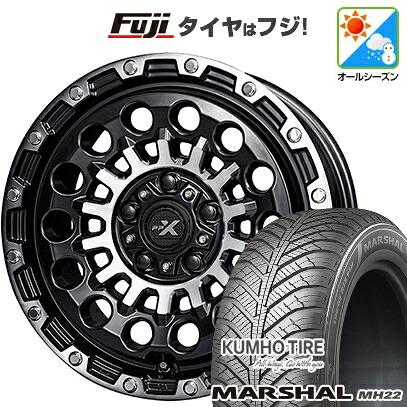 【新品国産車用5穴114.3】 オールシーズンタイヤ ホイール4本セット 215/65R16 102 V XL クムホ マーシャル MH22 オールシーズン(限定) 共豊 PPX GX14 7J 16インチ(送料無料)