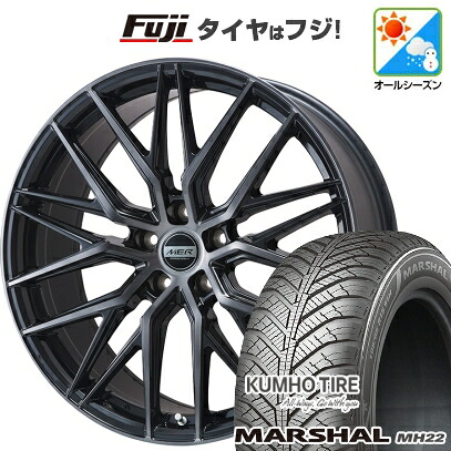 【新品国産車用5穴114.3】 オールシーズンタイヤ ホイール4本セット 225/65R17 106 V XL クムホ マーシャル MH22 オールシーズン(限定) プレミックス MER XMESH ブラッククリア 7J 17インチ(送料無料)｜フジコーポレーション