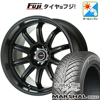 【新品国産車用5穴114.3】 オールシーズンタイヤ ホイール4本セット 235/55R18 クムホ マーシャル MH22 オールシーズン(限定) ゴジゲン ファイヤーボールダブルアール 7.5J 18インチ(送料無料)｜フジコーポレーション
