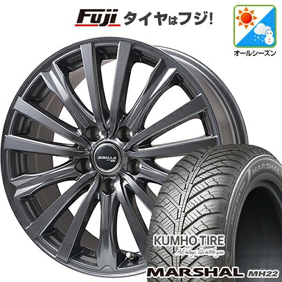 【新品国産車用5穴114.3】 オールシーズンタイヤ ホイール4本セット 205/50R17 93 W XL クムホ マーシャル MH22 オールシーズン(限定) トピー シビラ NEXT W-5 ディープグレー【限定】 7J 17インチ(送料無料)|フジコーポレーション