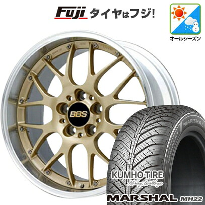 【新品国産車用5穴114.3】 オールシーズンタイヤ ホイール4本セット 235/55R18 クムホ マーシャル MH22 オールシーズン(限定) BBS JAPAN RS-GT 7.5J 18インチ(送料無料)